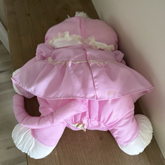 Vintage 1986 Fisher Price Puffalump Pink Mouse Cat Smocked Dress - Picture 6 of 7